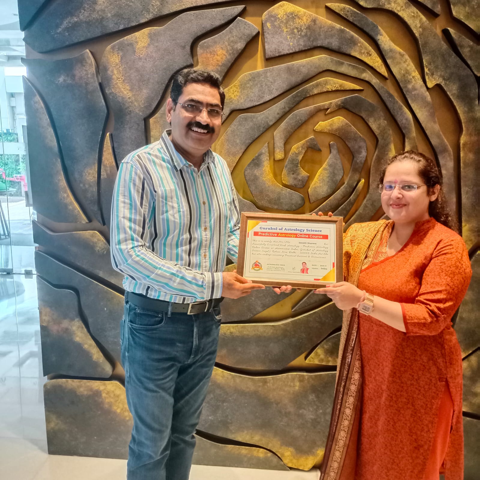 Honored at Gurukul of Astrology Science